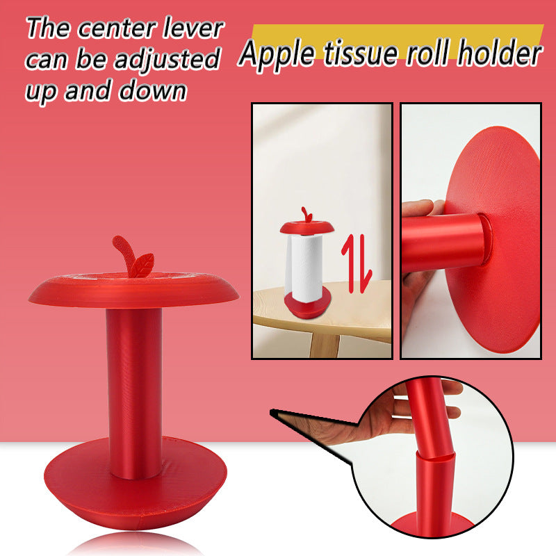 Apple-Shaped Adjustable Tissue Roll Holder - Fun & Practical Desktop Paper Towel Stand(red) V888-ELOSUNG35951