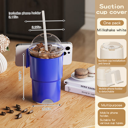 Multi-Purpose Anti-Spill Cup Holder with Suction Base & Detachable Phone Stand(blue) V888-ELOSUNG35960