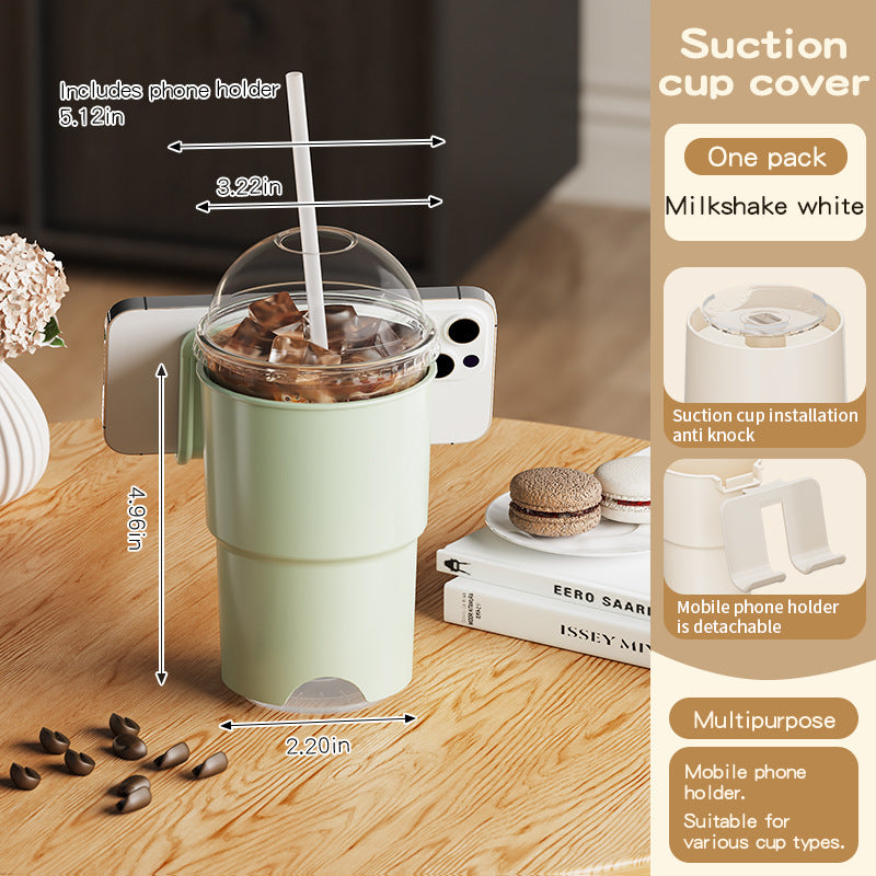 Multi-Purpose Anti-Spill Cup Holder with Suction Base & Detachable Phone Stand(green) V888-ELOSUNG35961