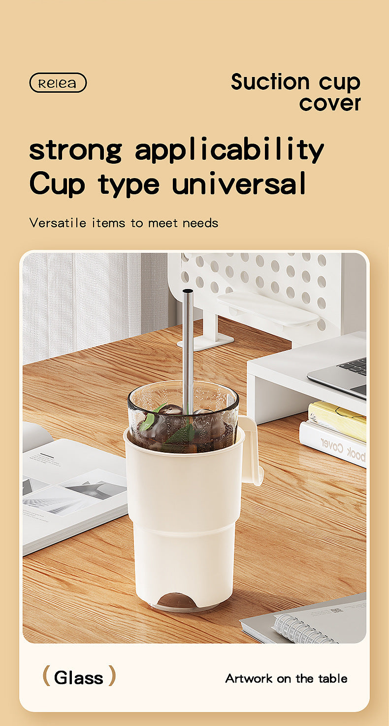 Multi-Purpose Anti-Spill Cup Holder with Suction Base & Detachable Phone Stand(white) V888-ELOSUNG35962