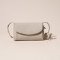 Genuine Leather Flap Crossbody Bag with Elephant Charm - Compact & Stylish Shoulder Purse(White) V888-ELOSUNG35964