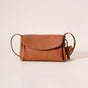 Genuine Leather Flap Crossbody Bag with Elephant Charm - Compact & Stylish Shoulder Purse(Golden brown) V888-ELOSUNG35965