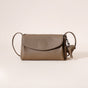 Genuine Leather Flap Crossbody Bag with Elephant Charm - Compact & Stylish Shoulder Purse(Dark gray) V888-ELOSUNG35966