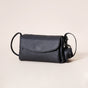 Genuine Leather Flap Crossbody Bag with Elephant Charm - Compact & Stylish Shoulder Purse(Black) V888-ELOSUNG35967