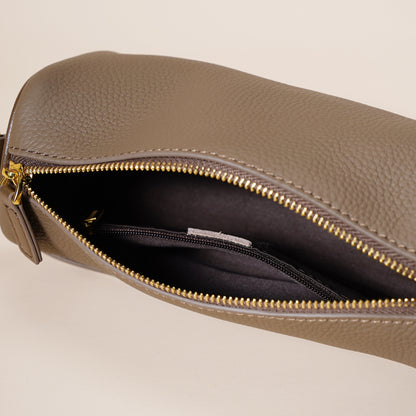 Genuine Leather Boston Bag - Mini Barrel Crossbody & Top Handle Purse(grey) V888-ELOSUNG35968