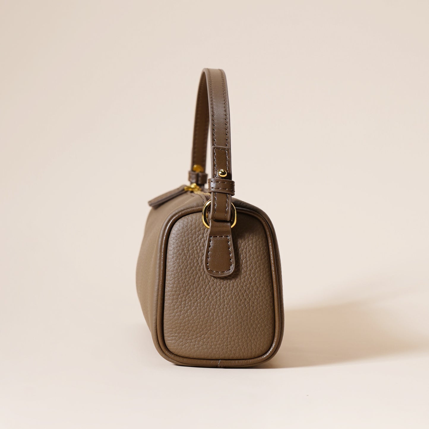 Genuine Leather Boston Bag - Mini Barrel Crossbody & Top Handle Purse(white) V888-ELOSUNG35970