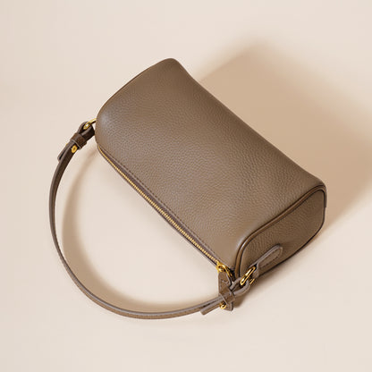 Genuine Leather Boston Bag - Mini Barrel Crossbody & Top Handle Purse(white) V888-ELOSUNG35970