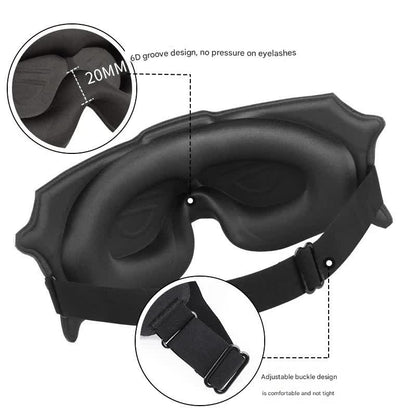 3pc 6D Contoured Zero-Pressure Sleep Mask - 360 Light Blocking Eye Mask with Adjustable Strap(black) V888-ELOSUNG35977