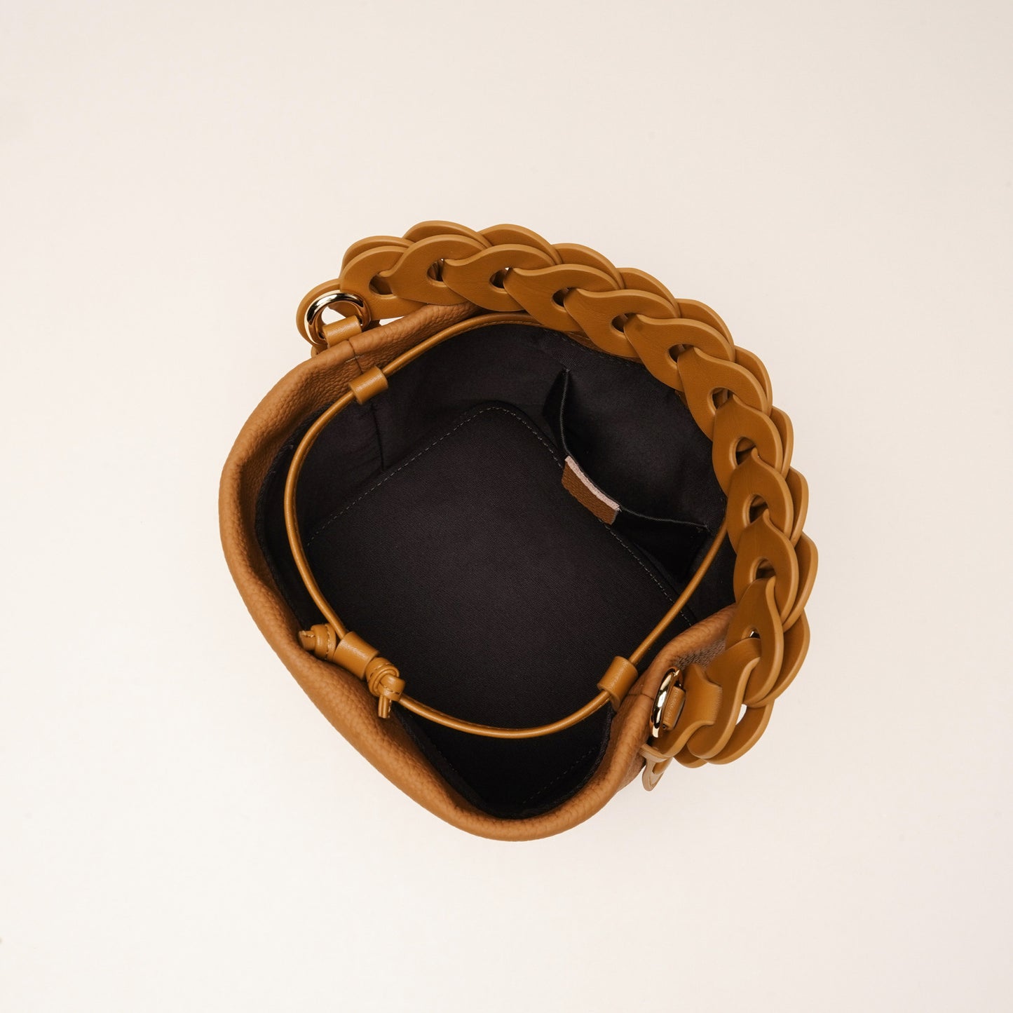Genuine Leather Mini Bucket Bag with Braided Handle - Chic Drawstring Crossbody Purse(Black) V888-ELOSUNG35985