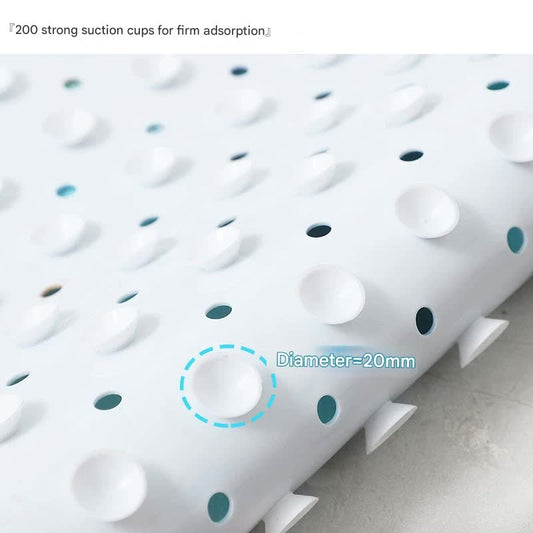 Non-Slip PVC Bath & Shower Mat with Suction Cups and Drainage Holes - Cartoon Ocean Theme(Dark-haired Mermaid) V888-ELOSUNG35990