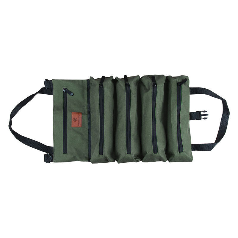 Heavy-Duty Canvas Tool Roll Up Bag & Organizer Tote - Multi-Pocket Wrench & Tool Pouch(Blue) V888-ELOSUNG35992