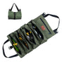 Heavy-Duty Canvas Tool Roll Up Bag & Organizer Tote - Multi-Pocket Wrench & Tool Pouch(Green) V888-ELOSUNG35993
