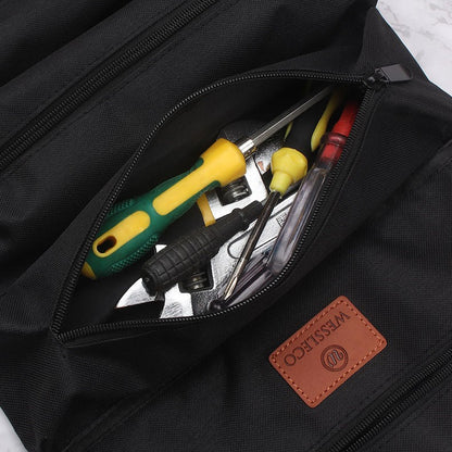 Heavy-Duty Canvas Tool Roll Up Bag & Organizer Tote - Multi-Pocket Wrench & Tool Pouch(Green) V888-ELOSUNG35993