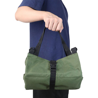 Heavy-Duty Canvas Tool Roll Up Bag & Organizer Tote - Multi-Pocket Wrench & Tool Pouch(Green) V888-ELOSUNG35993