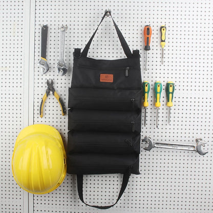 Heavy-Duty Canvas Tool Roll Up Bag & Organizer Tote - Multi-Pocket Wrench & Tool Pouch(Khaki) V888-ELOSUNG35994