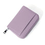 Genuine Leather RFID Blocking Accordion Card Holder & Coin Purse - Large Capacity Zip Wallet(purple) V888-ELOSUNG35996