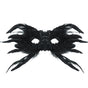 Black Mysterious Gothic Feather Masquerade Mask - Black Angel Wing Venetian Party Costume V888-ELOSUNG36000
