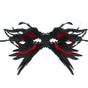 Red and Black Mysterious Gothic Feather Masquerade Mask - Black Angel Wing Venetian Party Costume V888-ELOSUNG36001