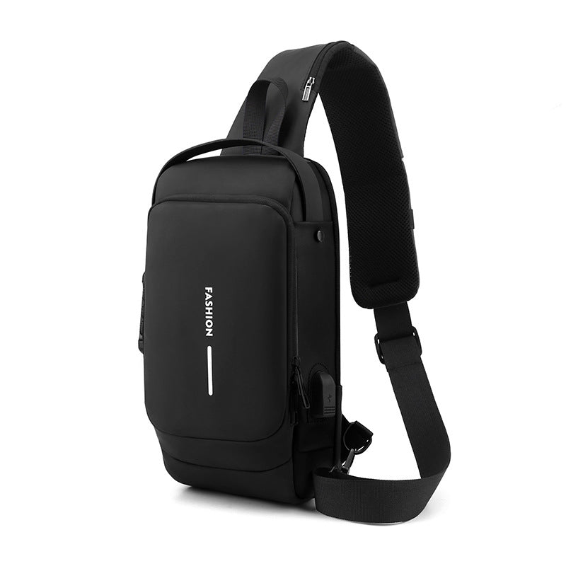 Black Men's Anti-Theft Crossbody Sling Bag with USB Charging Port & Combination Lock V888-ELOSUNG36005