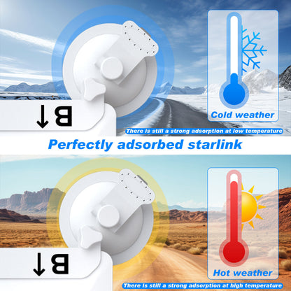 White Heavy-Duty Suction Cup Mount for Starlink Mini - All-Weather Car, RV & Boat Bracket V888-ELOSUNG36011