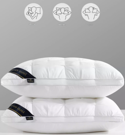 Green Luxury Adjustable Bed Pillow Set (2-Pack) - Hotel Quality Down Alternative for Ultimate Neck Support & V888-ELOSUNG36032