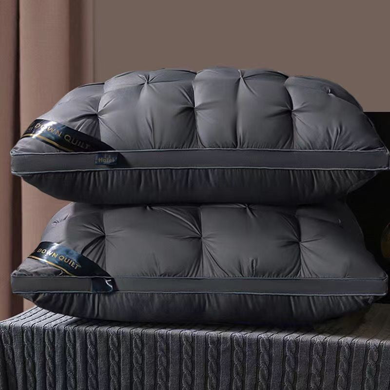 Dark Grey Luxury Adjustable Bed Pillow Set (2-Pack) - Hotel Quality Down Alternative for Ultimate Neck V888-ELOSUNG36033