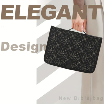 Beige Elegant Quilted Bible Cover - Protective Book Case with Carry Handle V888-ELOSUNG36035