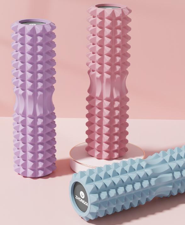 Blue High-Density 3D Trigger Point Foam Roller - Solid Core Massager for Deep Tissue Muscle Recovery & Yoga V888-ELOSUNG36043