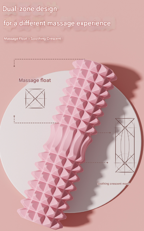 Blue High-Density 3D Trigger Point Foam Roller - Solid Core Massager for Deep Tissue Muscle Recovery & Yoga V888-ELOSUNG36043