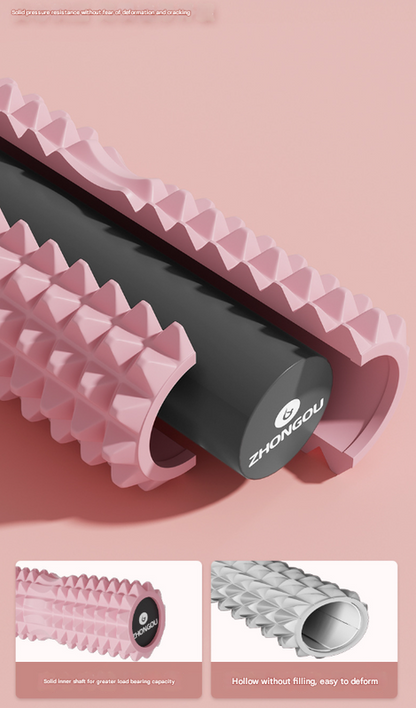 Black High-Density 3D Trigger Point Foam Roller - Solid Core Massager for Deep Tissue Muscle Recovery & Yoga V888-ELOSUNG36044