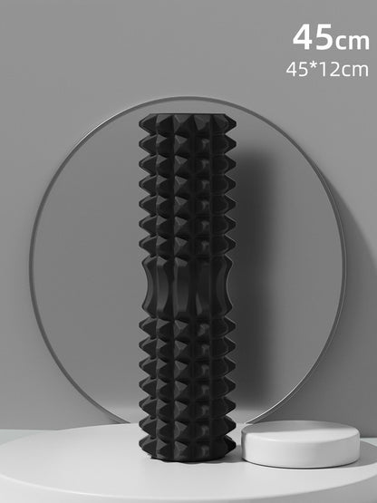 Black High-Density 3D Trigger Point Foam Roller - Solid Core Massager for Deep Tissue Muscle Recovery & Yoga V888-ELOSUNG36044