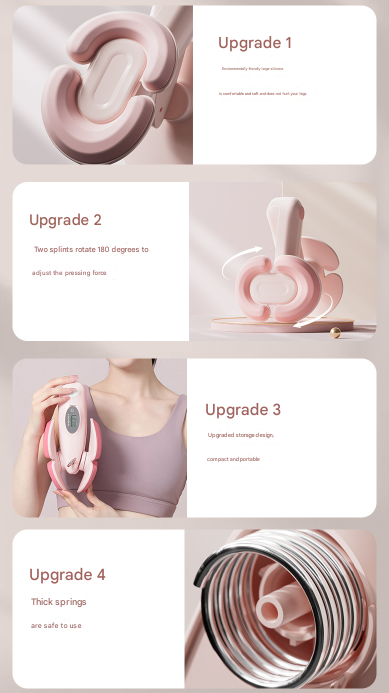 Pink Smart Kegel & Thigh Master with Digital Counter - Adjustable Pelvic Floor Trainer for Women's Home V888-ELOSUNG36049