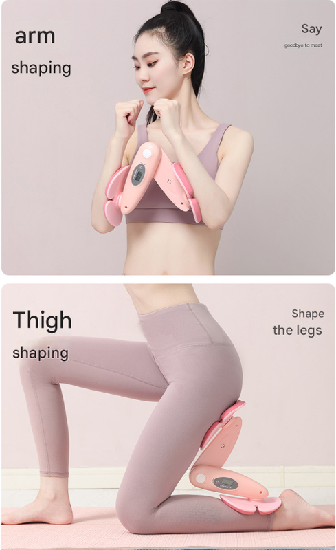 Pink Smart Kegel & Thigh Master with Digital Counter - Adjustable Pelvic Floor Trainer for Women's Home V888-ELOSUNG36049