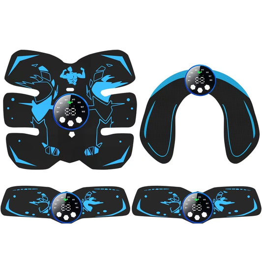 Black and Blue Ultimate EMS Muscle Stimulator Kit - USB Rechargeable Abdominal & Full Body Toner for Abs, V888-ELOSUNG36063