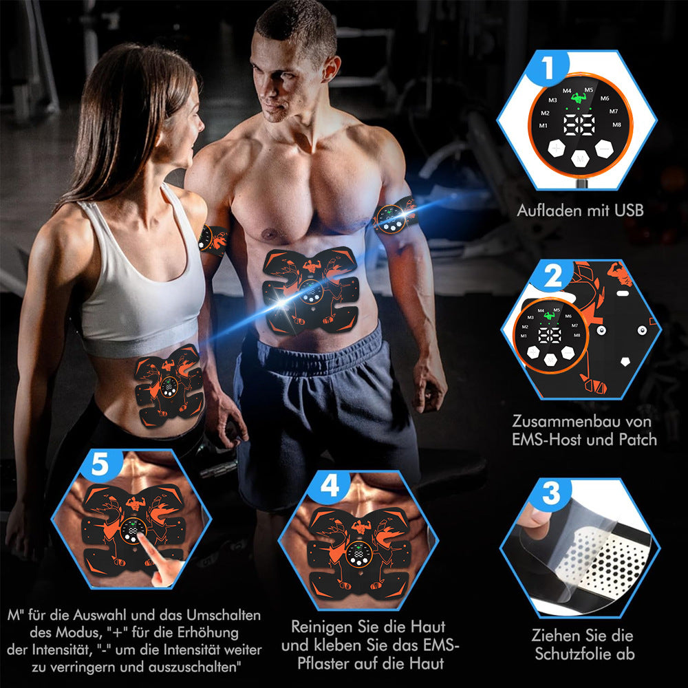 Black and Blue Ultimate EMS Muscle Stimulator Kit - USB Rechargeable Abdominal & Full Body Toner for Abs, V888-ELOSUNG36063