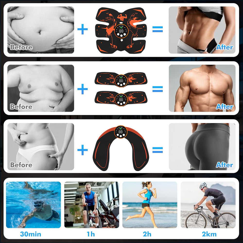 Black and Blue Ultimate EMS Muscle Stimulator Kit - USB Rechargeable Abdominal & Full Body Toner for Abs, V888-ELOSUNG36063