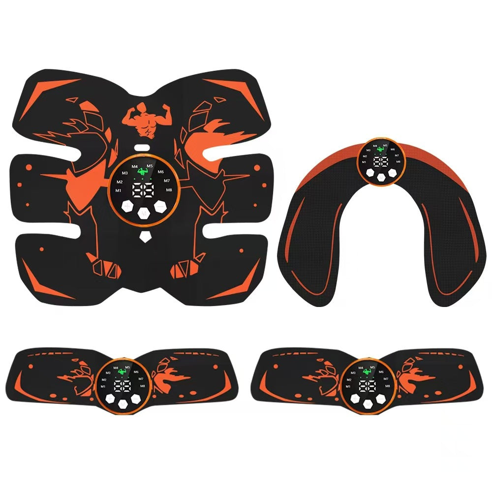 Black and Orange Ultimate EMS Muscle Stimulator Kit - USB Rechargeable Abdominal & Full Body Toner for Abs, V888-ELOSUNG36064