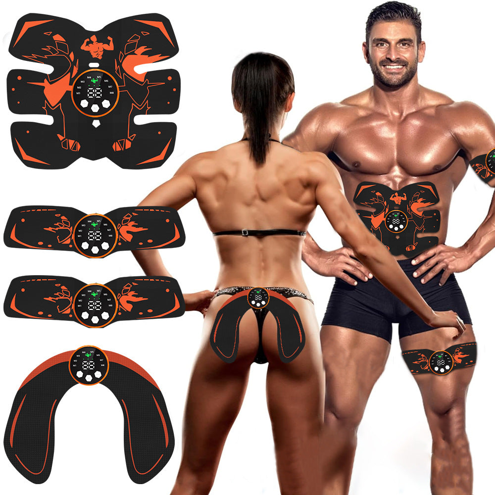 Black and Orange Ultimate EMS Muscle Stimulator Kit - USB Rechargeable Abdominal & Full Body Toner for Abs, V888-ELOSUNG36064