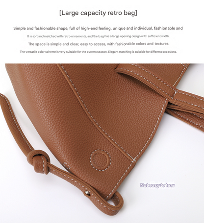 White Chic Minimalist PU Leather Tote Bag - Women's Versatile Shoulder Handbag with Contrast Stitching V888-ELOSUNG36070