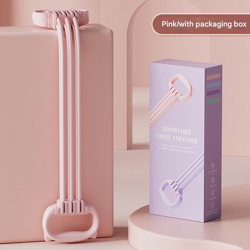 Pink Adjustable Resistance Chest Expander with 6 Levels - Cute Cat Ear Puller for Full Body Workout V888-ELOSUNG36072