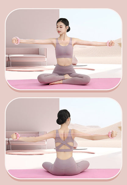 Pink Adjustable Resistance Chest Expander with 6 Levels - Cute Cat Ear Puller for Full Body Workout V888-ELOSUNG36072