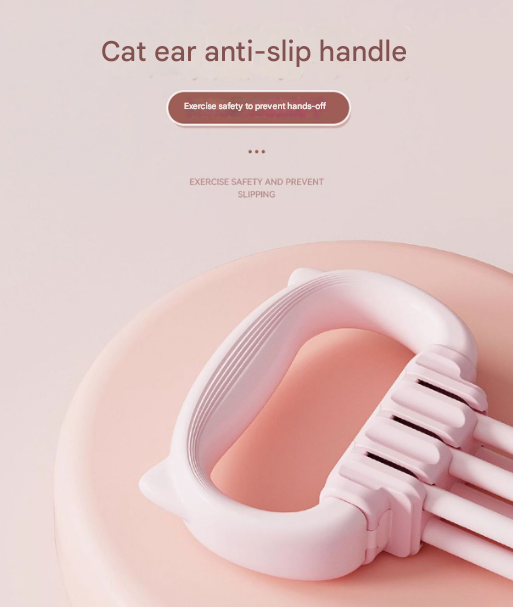 Purple Adjustable Resistance Chest Expander with 6 Levels - Cute Cat Ear Puller for Full Body Workout V888-ELOSUNG36073