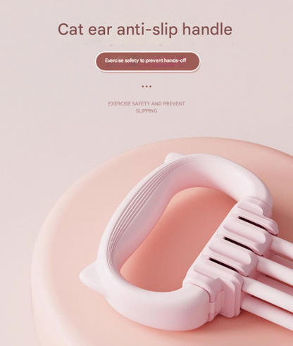 Purple Adjustable Resistance Chest Expander with 6 Levels - Cute Cat Ear Puller for Full Body Workout V888-ELOSUNG36073