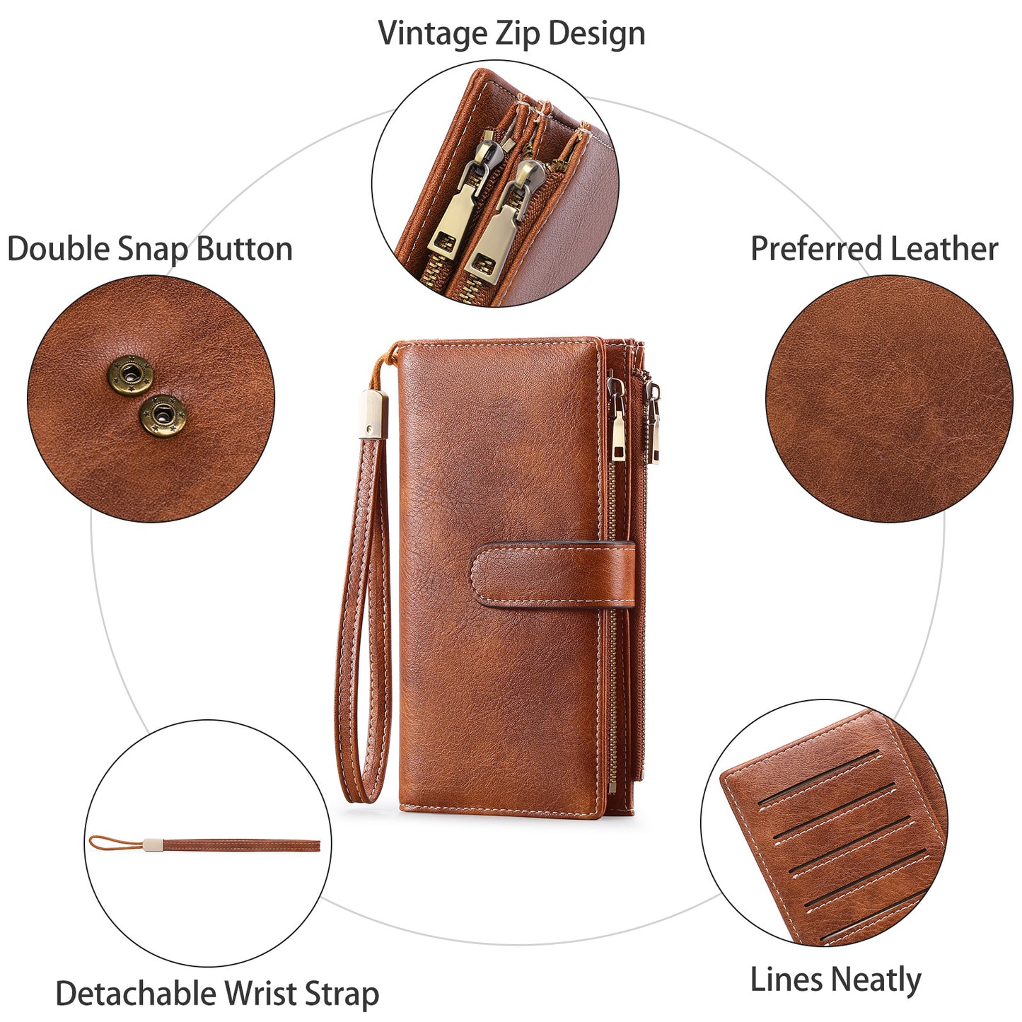 Random Color Surprise Lucky Bag: Random Style Women's Long PU Leather Wallet Mystery Box V888-ELOSUNG36076