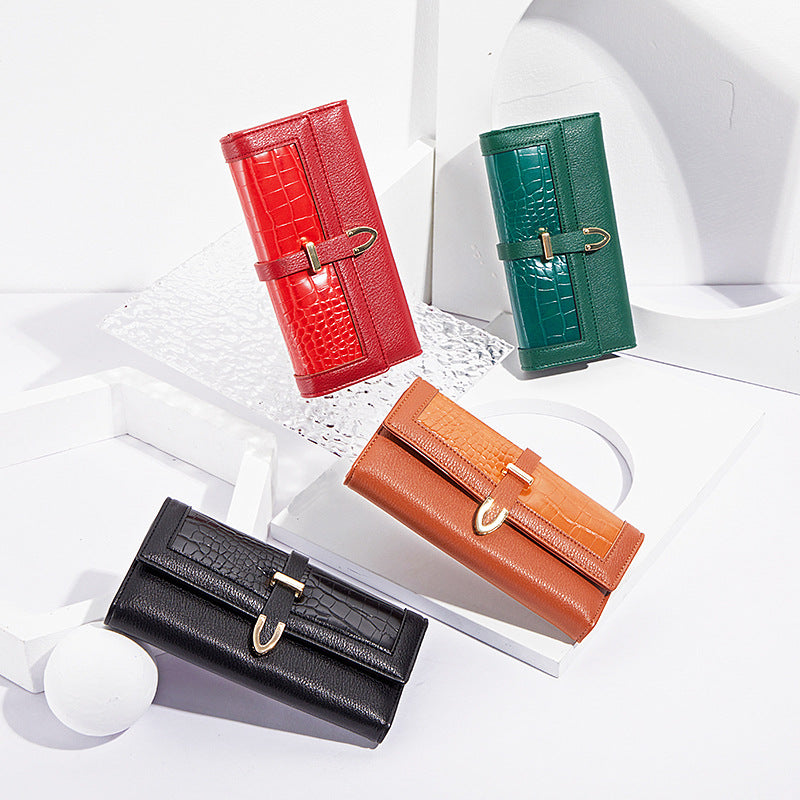 Random Color Surprise Lucky Bag: Random Style Women's Long PU Leather Wallet Mystery Box V888-ELOSUNG36076