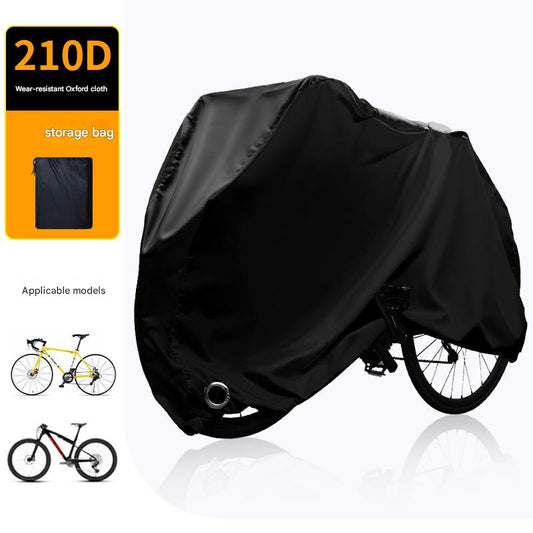 Size M Black All-Weather 210D Bicycle Cover - Waterproof & UV-Proof Outdoor Bike Protector with Lock Hole & V888-ELOSUNG36080