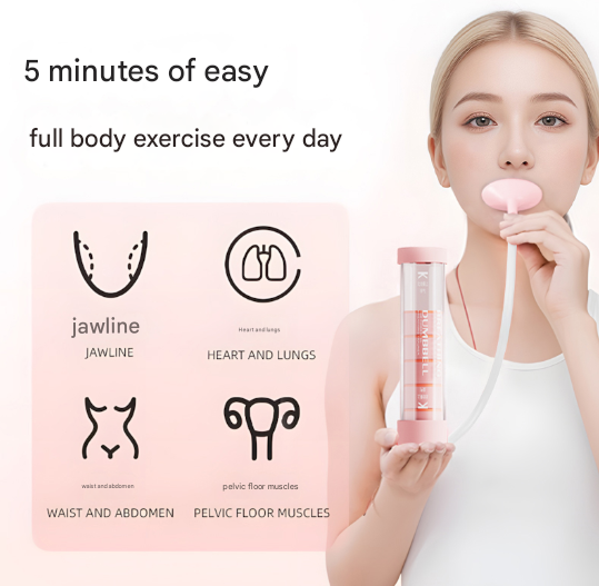 Pink Adjustable Breathing Exerciser & Respiratory Muscle Trainer - Lung Capacity, Core & Pelvic Floor Fitness V888-ELOSUNG36103
