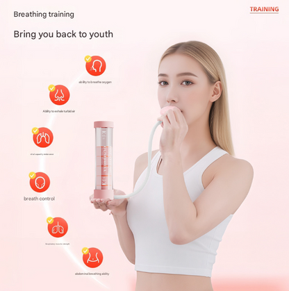 Blue Adjustable Breathing Exerciser & Respiratory Muscle Trainer - Lung Capacity, Core & Pelvic Floor Fitness V888-ELOSUNG36104