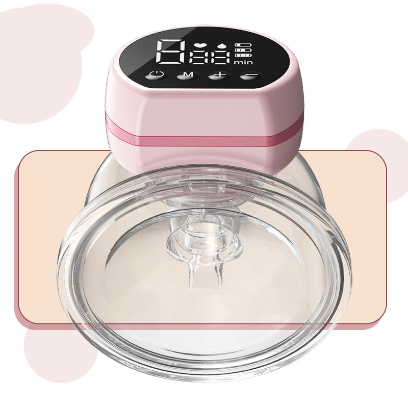 Pink Hands-Free Wearable Electric Breast Pump - Portable, Quiet & Rechargeable with LED Display V888-ELOSUNG36106