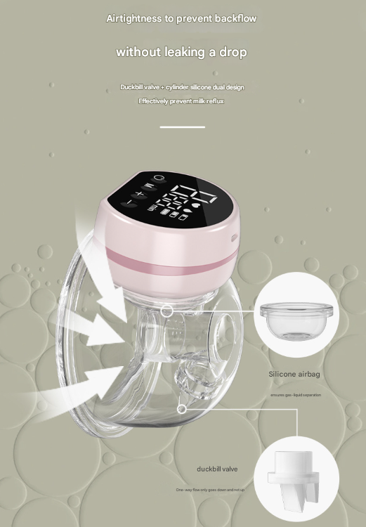 Pink Hands-Free Wearable Electric Breast Pump - Portable, Quiet & Rechargeable with LED Display V888-ELOSUNG36106
